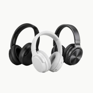 Premium wireless over-ear headphones in black color
