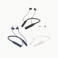 Wireless Bluetooth neckband earphones in black color
