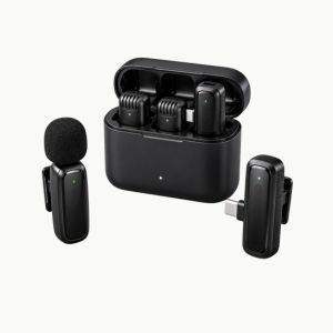 Portable wireless microphones and audio recording accessories